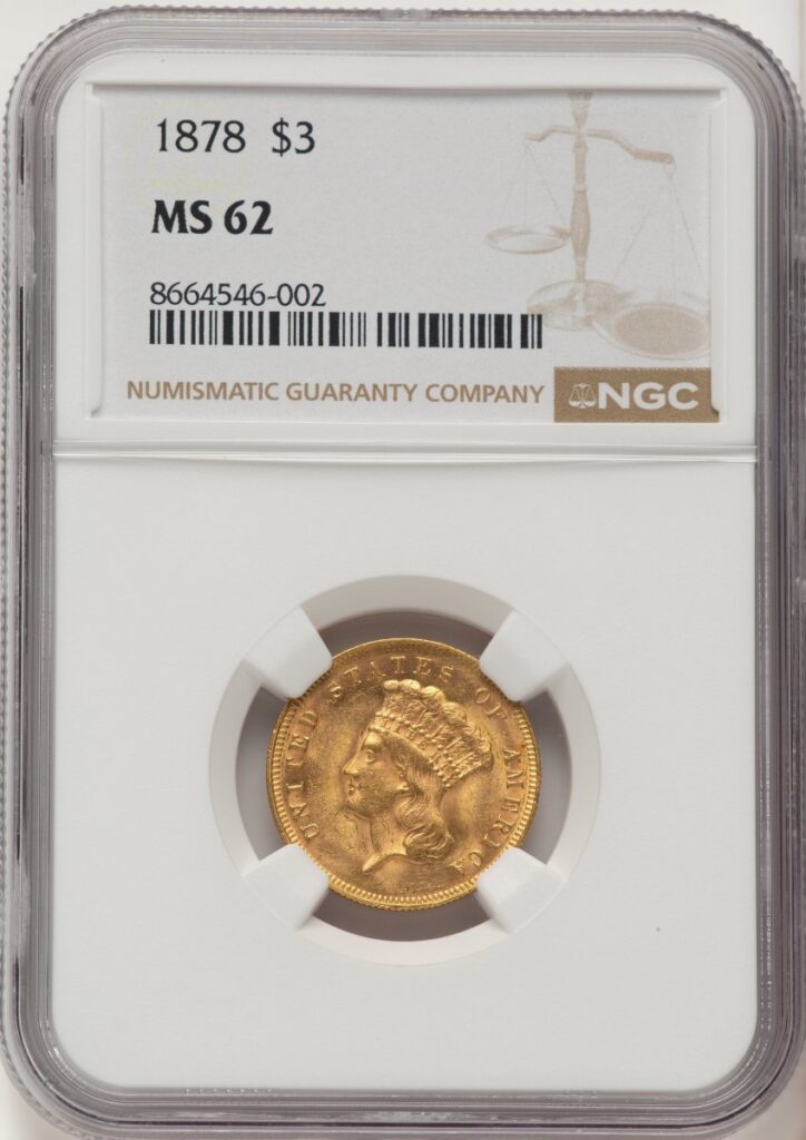 1878 Three Dollar Gold Pieces (1878 $3)