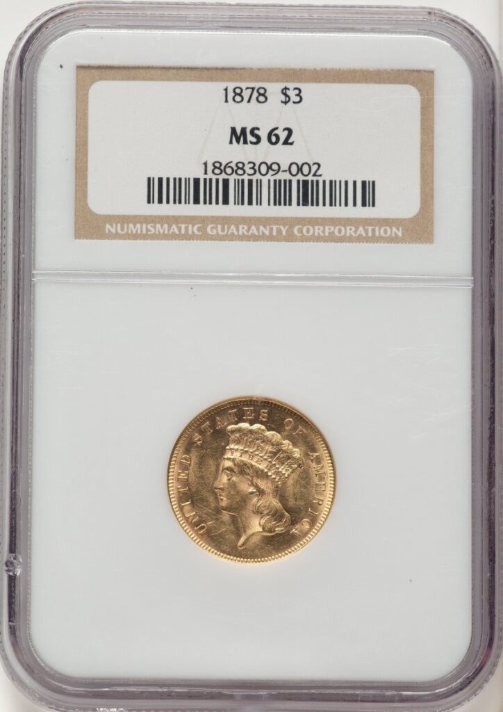1878 Three Dollar Gold Pieces (1878 $3)