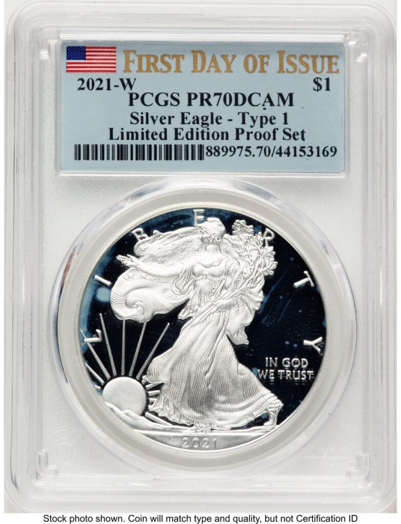 2021-W Modern Bullion Coins (2021-W TY1 Proof Silver Eagle Limited Edition Proof Set 1 oz FDI Flag)