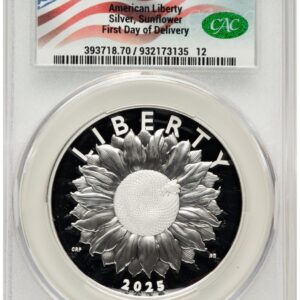2025-P Medals and Tokens (2025-P Silver American Liberty High Relief Medal First Day of Delivery Flag Label)