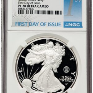 2025-W Modern Bullion Coins (2025-S Proof Silver Eagle Privy U.S. Navy 250th Anniversary 1 oz FDI 1ST)