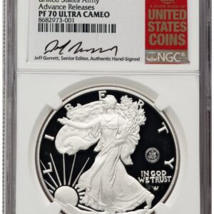 2025-W Modern Bullion Coins (2025-W Proof Silver Eagle Privy U.S. Army 250th Anniversary 1 oz AR Jeff Garrett Red Book)
