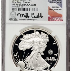 2025-W Modern Bullion Coins (2025-W Proof Silver Eagle Privy U.S. Army 250th Anniversary 1 oz FDI Mike Castle)
