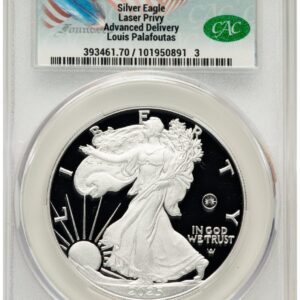 2025-W Modern Bullion Coins (2025-W Proof Silver Eagle Privy Laser Engraved 1 oz Advanced Delivery Louis Palafoutas)