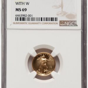 1999-W Modern Bullion Coins (1999-W Gold Eagle 1/10 oz Unfinished Proof Dies Brown Label)