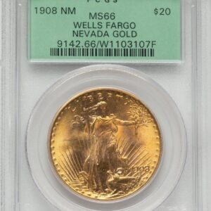 1908 Saint-Gaudens Double Eagles (1908 $20 NO MOTTO Green Label)