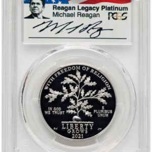 2021-W Modern Bullion Coins (2021-W Proof Platinum Eagle 1 oz FDI Reagan Legacy Series Michael Reagan Picture)