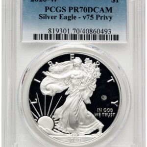 2020-W Modern Bullion Coins (2020-W Proof Silver Eagle V75 Privy 1 oz Blue Gradient)