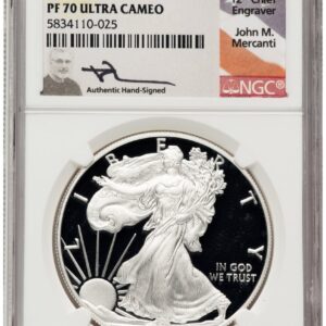 2020-W Modern Bullion Coins (2020-W Proof Silver Eagle 1 oz ER John Mercanti)