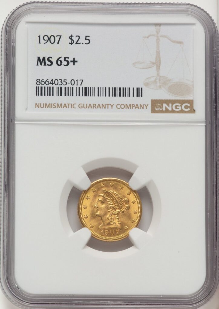 1907 Liberty Quarter Eagles (1907 $2 1/2 NGC Plus)