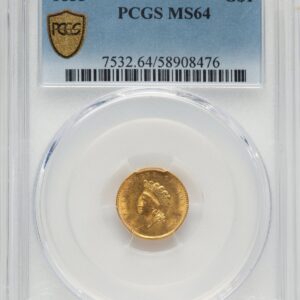 1855 Gold Dollars (1855 G$1 Type Two, MS PCGS Secure)