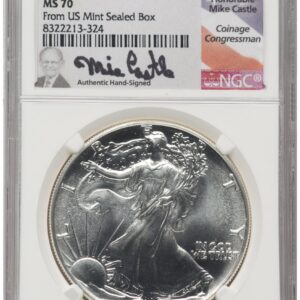 1988 Modern Bullion Coins (1988 Silver Eagle Early Production Mike Castle From US Mint Sealed Box)