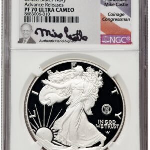2025-S Modern Bullion Coins (2025-S Proof Silver Eagle Privy U.S. Navy 250th Anniversary 1 oz AR Mike Castle)