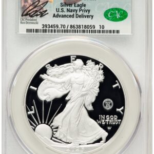 2025-S Modern Bullion Coins (2025-S Proof Silver Eagle Privy U.S. Navy 250th Anniversary 1 oz Advanced Delivery Ron Drzewucki)