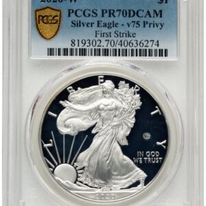 2020-W Modern Bullion Coins (2020-W Proof Silver Eagle V75 Privy 1 oz FS Blue Gradient)