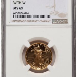 1999-W Modern Bullion Coins (1999-W Gold Eagle 1/4 oz Unfinished Proof Dies Brown Label)