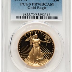 1991-W Modern Bullion Coins (1991-W Proof Gold Eagle 1 oz Blue Gradient)