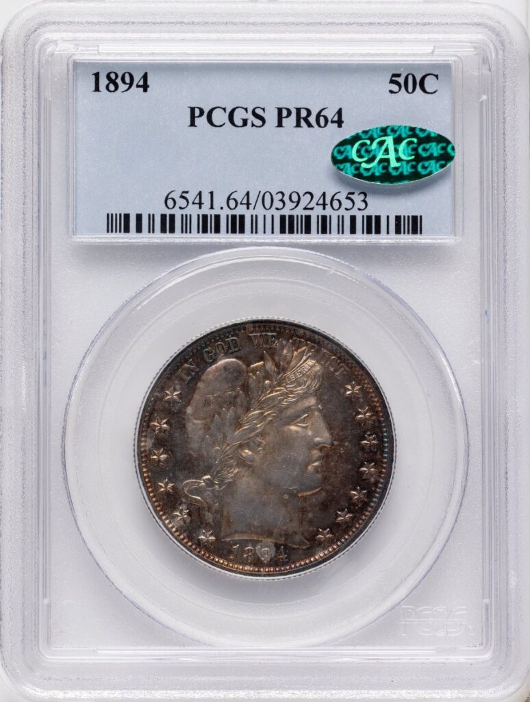 1894 Proof Barber Half Dollars (1894 50C CAC)