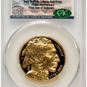 2026-W Modern Bullion Coins (2026-W Proof Gold Buffalo 1 oz First Day of Delivery America 250 Flag Label)