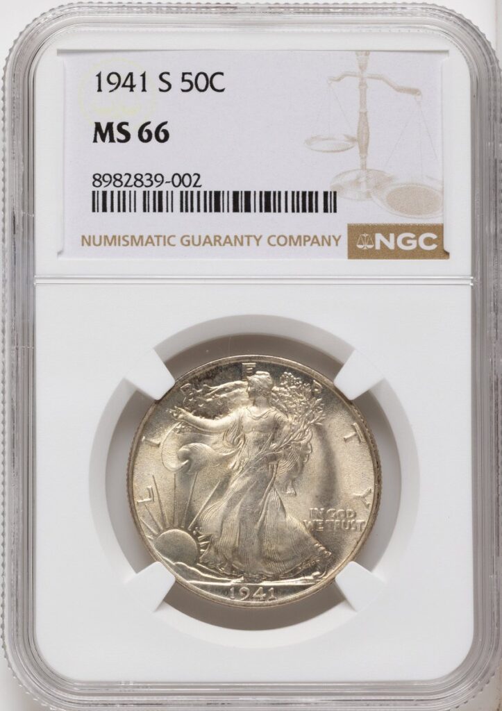 1941-S Walking Liberty Half Dollars (1941-S 50C, MS)