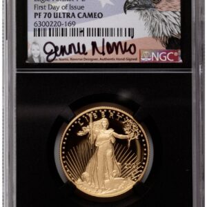 2021-W Modern Bullion Coins (2021-W Type 2 Proof Gold Eagle 1/2 oz FDI Jennie Norris Eagle Flag Blk Core)