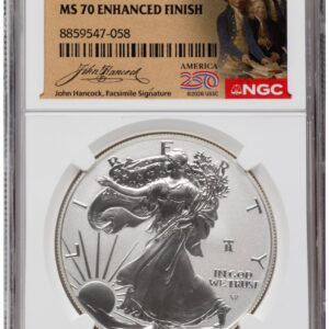 2026-W Modern Bullion Coins (2026-W Enhanced Silver Eagle 1 oz America 250 John Hancock Label)