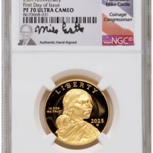 2025-W Modern Bullion Coins (2025-W 1/2 oz Proof Gold Sacagawea 25th Anniversary FDI Mike Castle)
