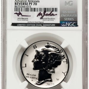 2025-W Modern Bullion Coins (2025-W Palladium Eagle 1 oz, REV PR AR John Mercanti/Michael Gaudioso US Mint Engraver Series)