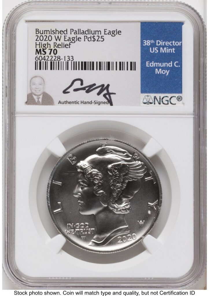 2020-W Modern Bullion Coins (2020-W Palladium Eagle 1 oz Burnished Ed Moy)