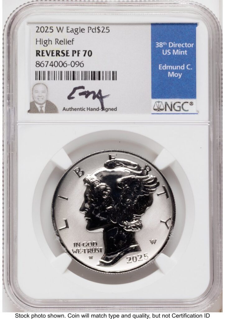 2025-W Modern Bullion Coins (2025-W Palladium Eagle 1 oz, REV PR Ed Moy)
