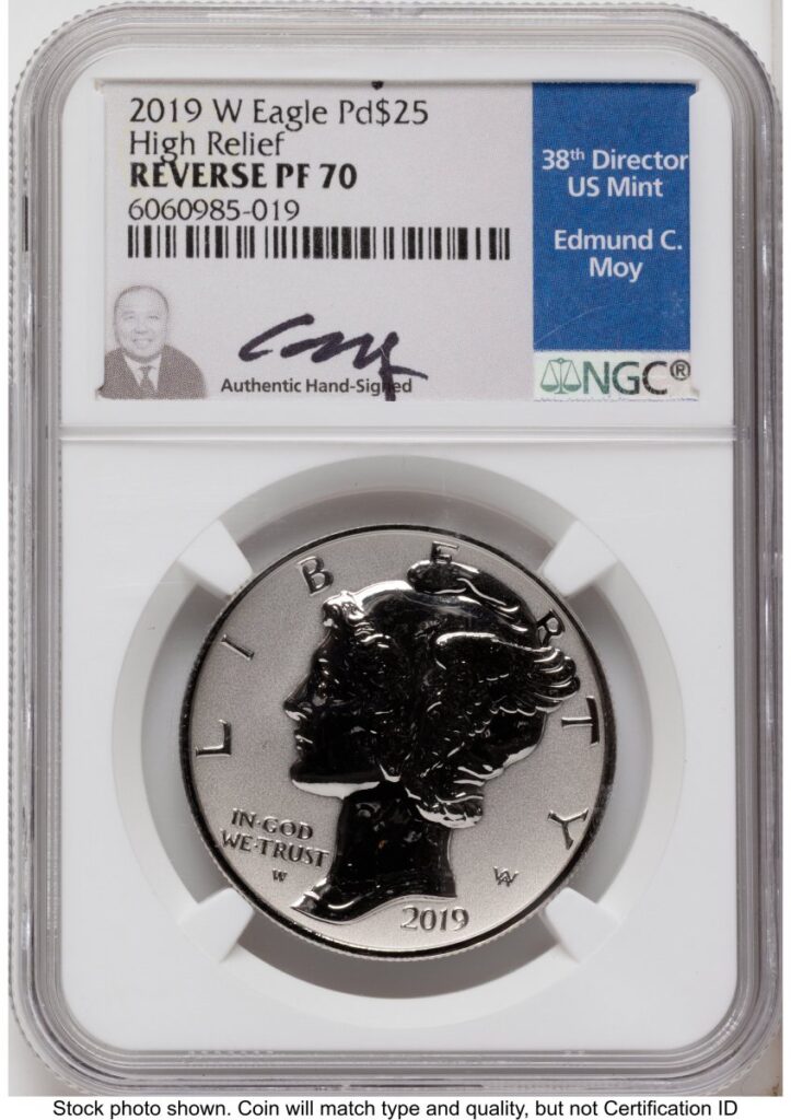 2019-W Modern Bullion Coins (2019-W Palladium Eagle 1 oz, REV PR Ed Moy)
