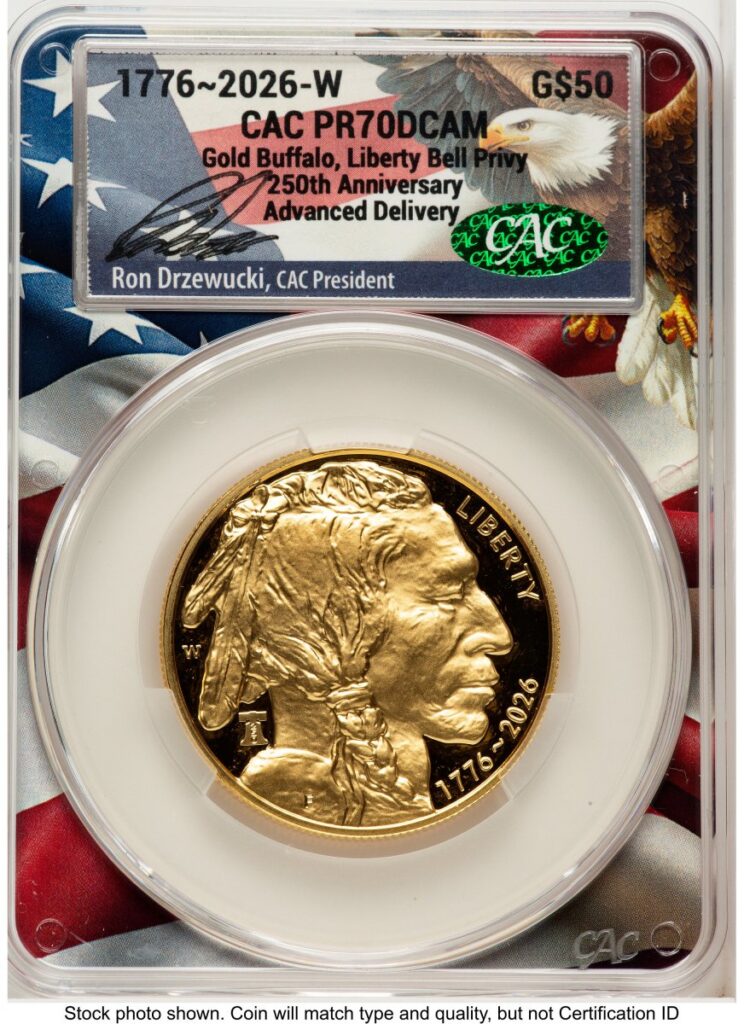 2026-W Modern Bullion Coins (2026-W Proof Gold Buffalo 1 oz Advanced Delivery Ron Drzewucki Flag Core)
