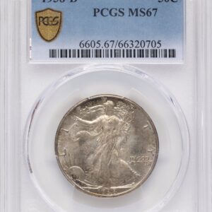 1938-D Walking Liberty Half Dollars (1938-D 50C PCGS Secure)