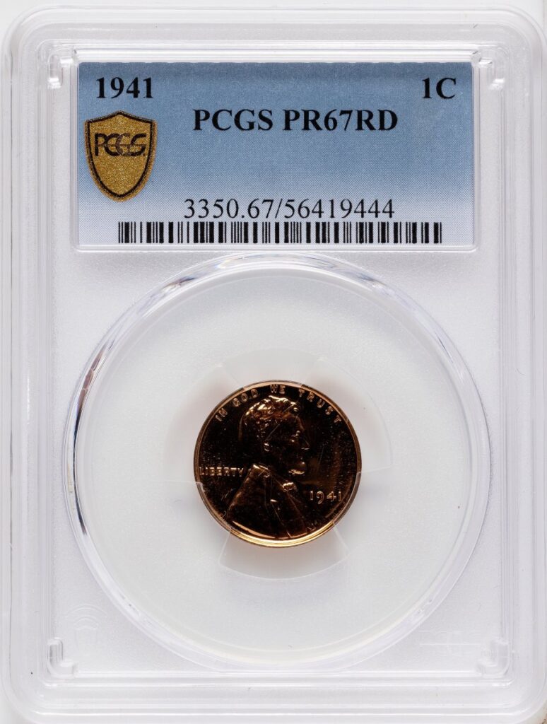1941 Proof Lincoln Cents (1941 1C, RD PCGS Secure)