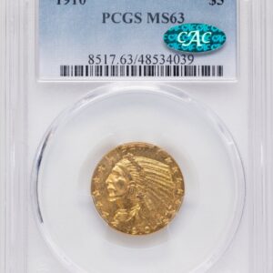 1910 Indian Half Eagles (1910 $5 CAC)