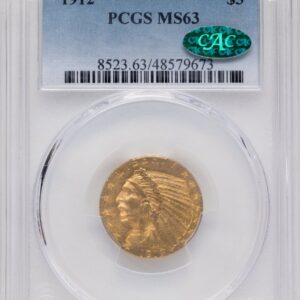 1912 Indian Half Eagles (1912 $5 CAC)