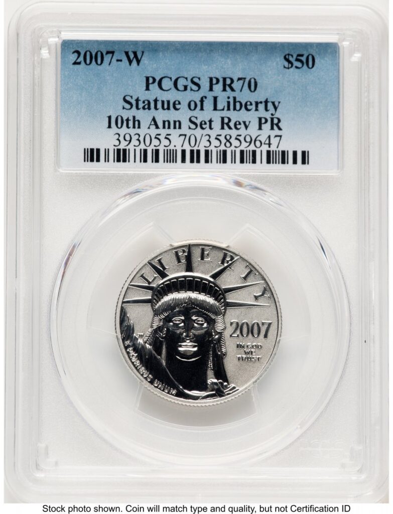 2007-W Modern Bullion Coins (2007-W Reverse Proof Platinum Eagle 1/2 oz Blue Gradient)