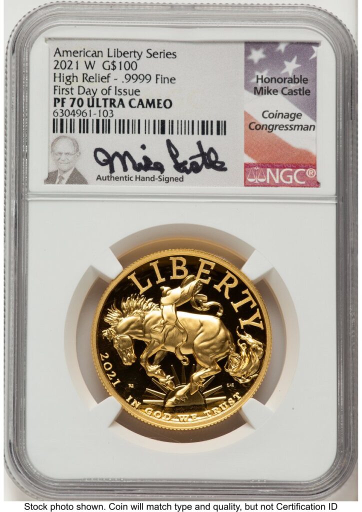 2021-W Modern Bullion Coins (2021-W G$100 American Liberty High Relief, DC FDI Mike Castle)