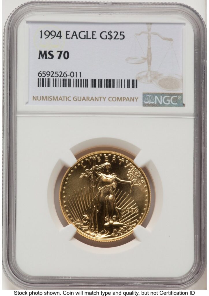 1994 Modern Bullion Coins (1994 Gold Eagle 1/2 oz Brown Label)