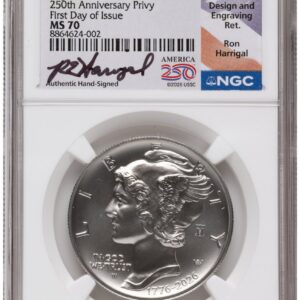 2026-W Modern Bullion Coins (2026-W Palladium Eagle 1 oz, Uncirculated FDI Ron Harrigal America 250)