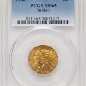 1908 Indian Half Eagles (1908 $5 Indian, MS)