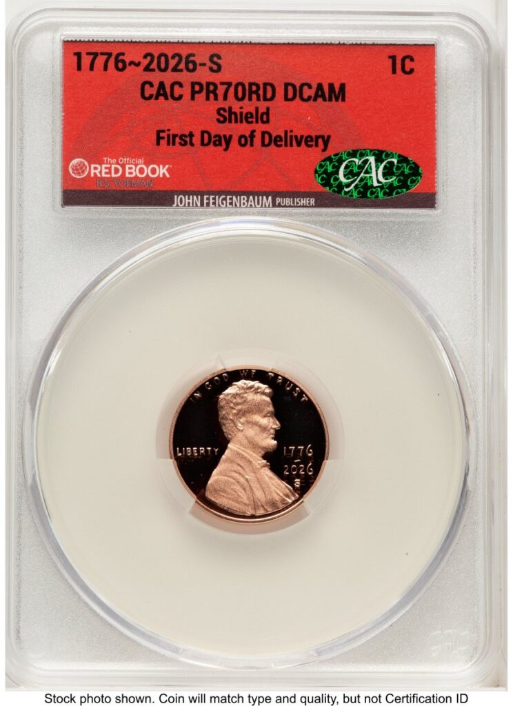 1000 Modern Bullion Coins (2026-S Semiquincentennial Penny 1C, PR First Day of Delivery Red Book)