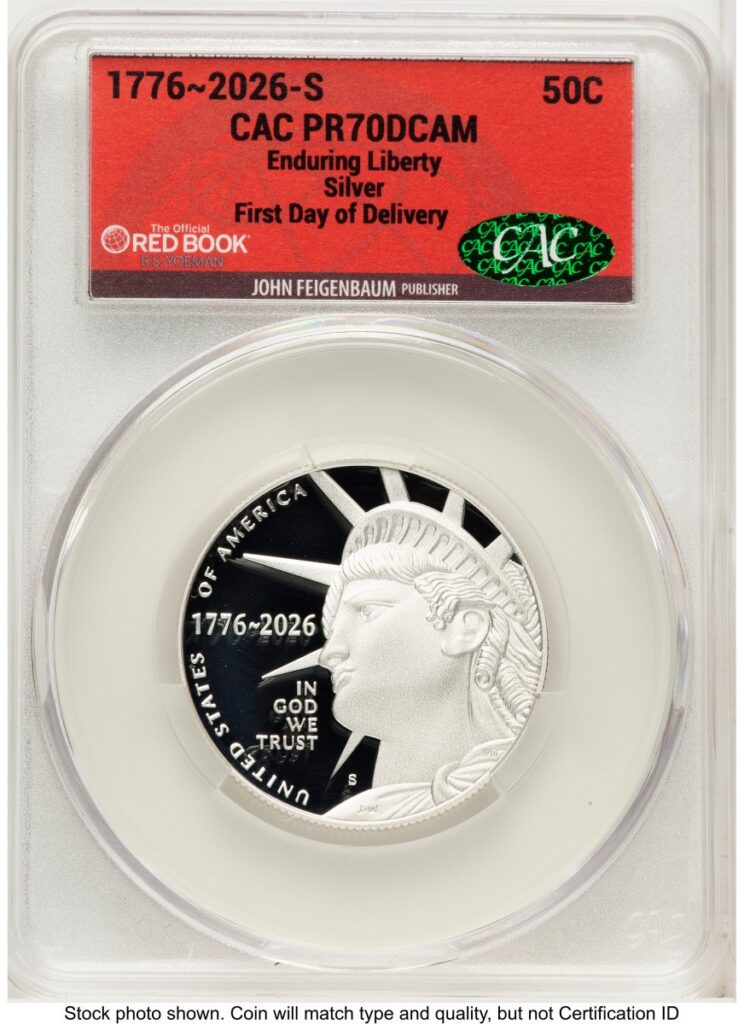 1000 Modern Bullion Coins (2026-S Semiquincentennial Half Dollar 50C, PR First Day of Delivery Red Book)