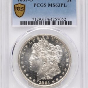 1881-O Morgan Dollars (1881-O S$1, PL PCGS Secure)
