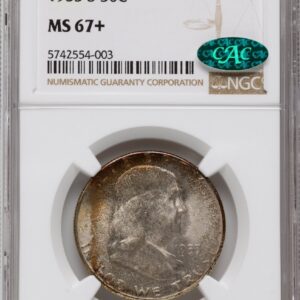 1953-S Franklin Half Dollars (1953-S 50C, MS CAC NGC Plus)