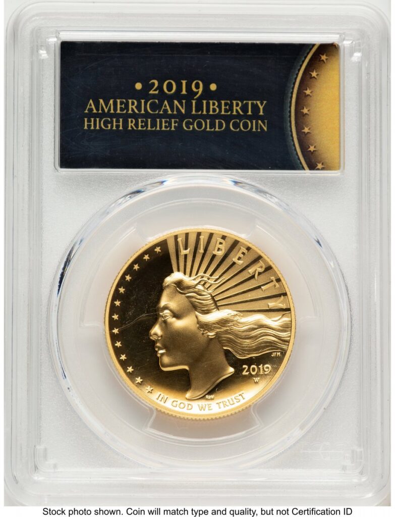 2019-W Modern Bullion Coins (2019-W G$100 American Liberty High Relief, Enhanced, PL FS 2019 HR Label)