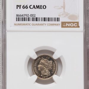 1877 Proof Three Cent Nickels (1877 3CN, CA)