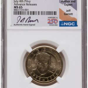 2026 Modern Bullion Coins (2026 Semiquincentennial President Donald J. Trump $1 (Privy Mark) AR Jeff Garrett America 250)