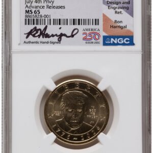2026 Modern Bullion Coins (2026 Semiquincentennial President Donald J. Trump $1 (Privy Mark) AR Ron Harrigal America 250)