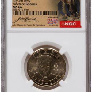 2026 Modern Bullion Coins (2026 Semiquincentennial President Donald J. Trump $1 (Privy Mark) AR America 250 John Hancock Label)